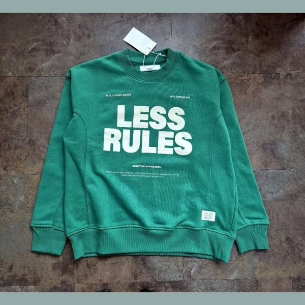 ZARA Unisex Jungen Mädchen Sweatshirt Pullover Rules grün neu 11-12/146-152