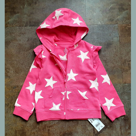 Mothercare Mädchen Sweatjacke Hoodie Sterne rosa pink 2-3/98