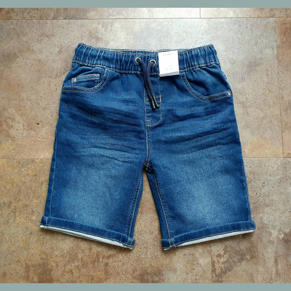 George Jungen Shorts Hose Bermuda Jeans Denim Gummizug blau 