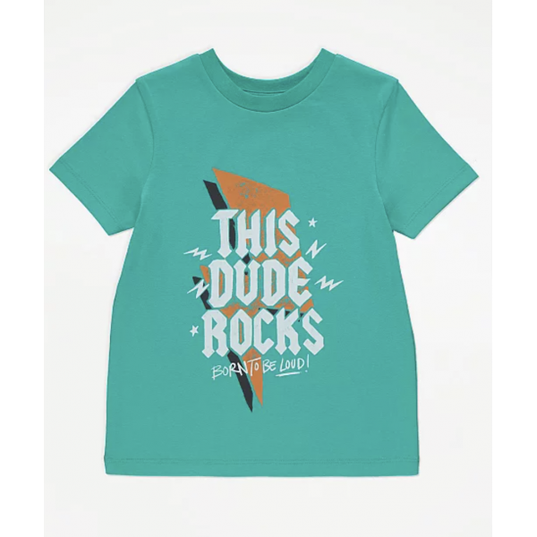 George Jungen T-Shirt This Dude Rocks kurzarm türkis 5-6/110-116