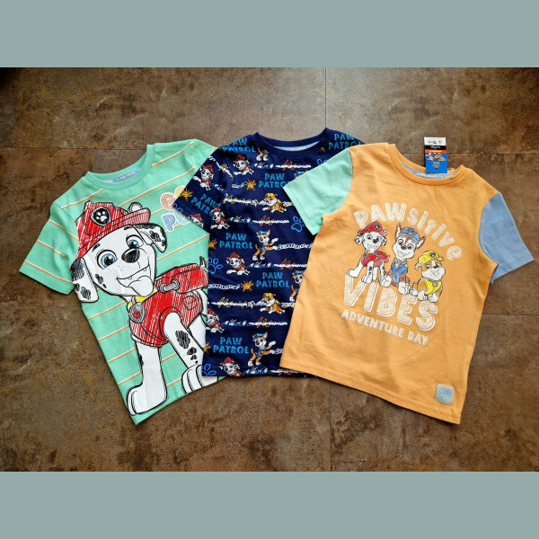 George Jungen Set 3 T-Shirts Paw Patrol Chase Marshall Rubble kurzarm bunt 