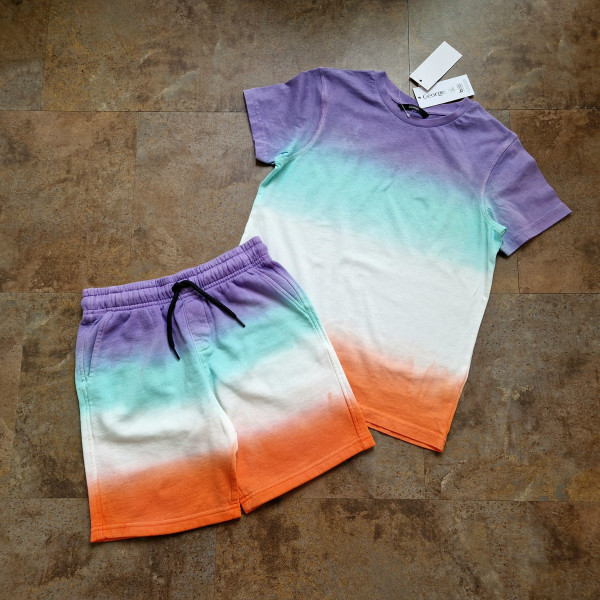George Jungen Set T-Shirt Shorts Bermuda ombre neu 8-9/128-134
