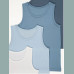 George Jungen Set 5 Unterhemden Tops blau hellblau dunkelblau weiß 5-6/110-116