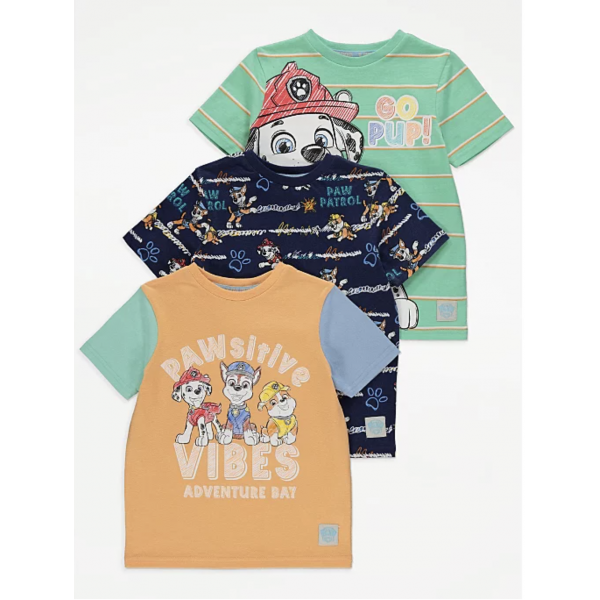 George Jungen Set 3 T-Shirts Paw Patrol Chase Marshall Rubble kurzarm bunt 