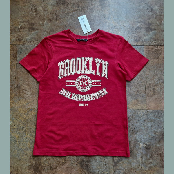 George Jungen T-Shirt Brooklyn New York City kurzarm rot neu
