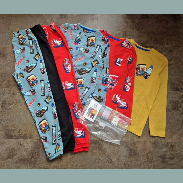 George Jungen Set 3 Schlafanzüge Pyjamas Shirt Hose Tiere bunt neu 
