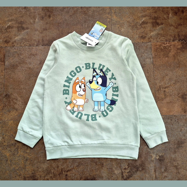 George Unisex Mädchen Jungen Pullover Sweatshirt Bluey Disney mint neu