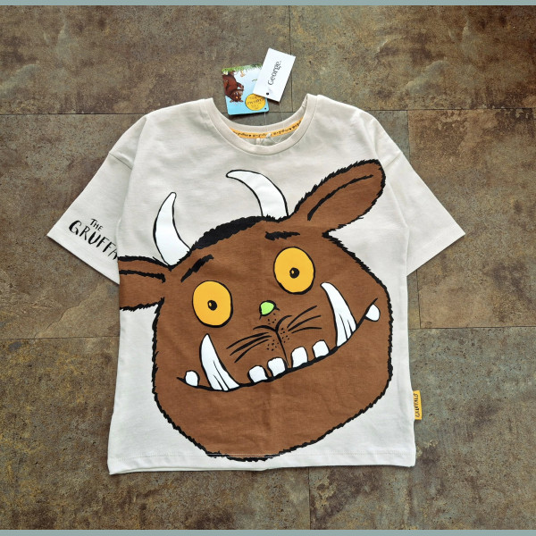 George Unisex Mädchen Jungen T-Shirt Grüffelo Gruffalo Zacken Rücken beige neu 6-7/116-122