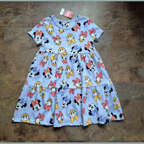 George Mädchen Kleid kurzarm Disney Minnie Mouse Daisy Duck blau