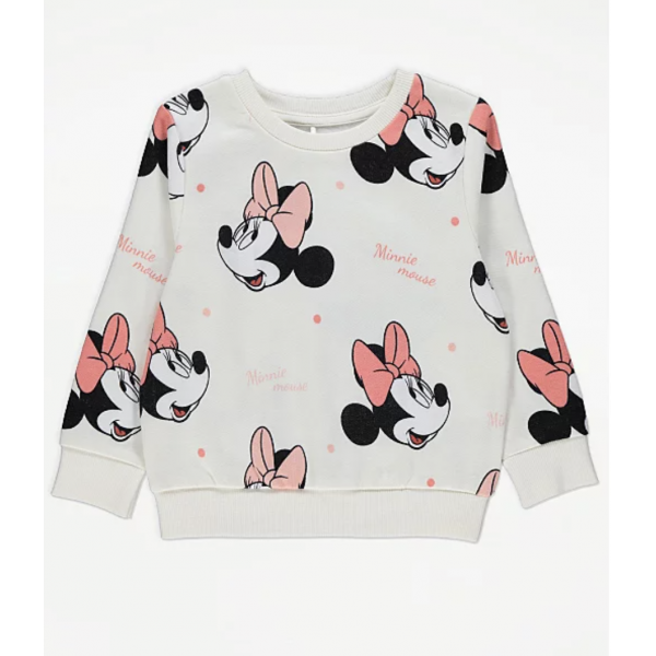 George Mädchen Pullover Sweater Minnie Mouse angeraut creme bunt 3-4/104