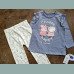 George Baby Mädchen Set Shirt Leggings Peppa Pig Wutz blau weiß 18-24/92