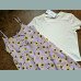 George Mädchen Set Kleid T-Shirt Blumen lila bunt weiß