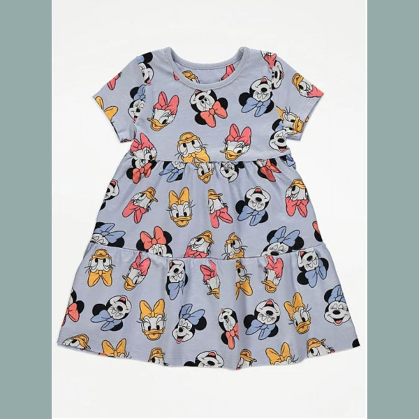 George Mädchen Kleid kurzarm Disney Minnie Mouse Daisy Duck blau