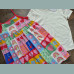 George Mädchen Set Kleid T-Shirt Patchwork Regenbogen Blumen weiß bunt neu
