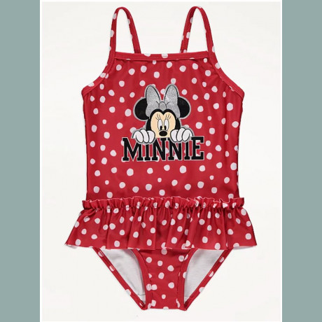 George Mädchen Badeanzug Bikini Minnie Mouse Maus Disney Sommer rot neu 4-5/104-110
