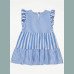George Mädchen Kleid Blumen kurzarm gestreift blau neu 9-10/134-140