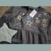 George Mädchen Set Sweat Kleid Tasche Sterne Glitzer angeraut grau neu 