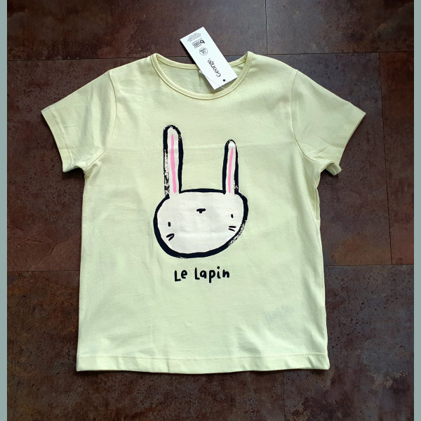 George Mädchen T-Shirt Hase Lapin kurzarm Sommer gelb neu