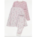 George Mädchen Set 2 Schlafanzüge Pyjamas Love Sterne Herzen creme rosa neu 8-9/128-134