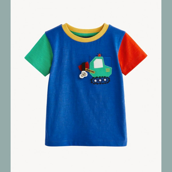 Next Jungen T-Shirt Bagger Traktor Tasche interaktiv kurzarm blau bunt