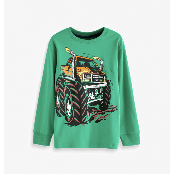 Next Jungen Shirt Auto Monster Truck langarm grün 