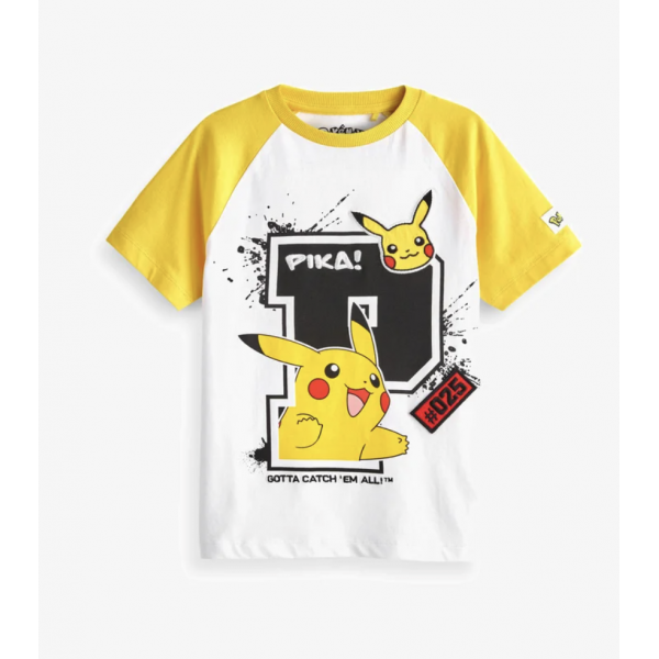 Next Jungen T-Shirt Pokemon Pikachu weiß gelb neu 5/110