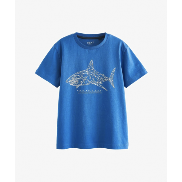 Next Jungen T-Shirt Shark Hai kurzarm blau neu