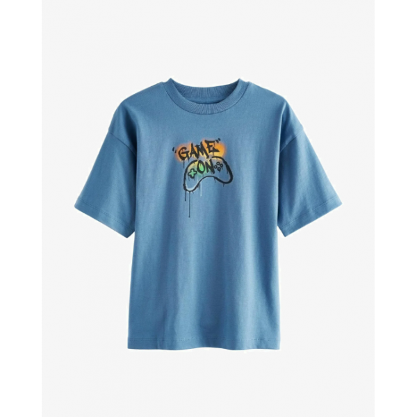 Next Jungen T-Shirt Game On Controller kurzarm blau neu 13/158