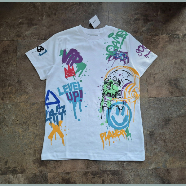Next Jungen T-Shirt Gamer Graffiti kurzarm weiß bunt neu