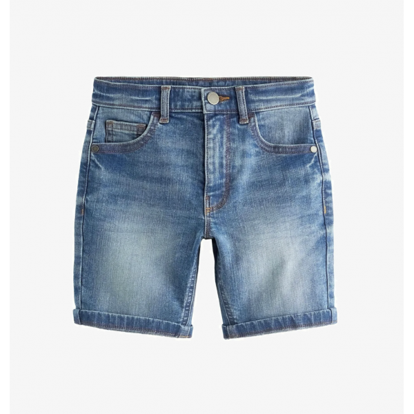 Next Jungen Shorts Bermuda Hose Jeans Denim Taschen verstellbar blau neu 10-11/140-146