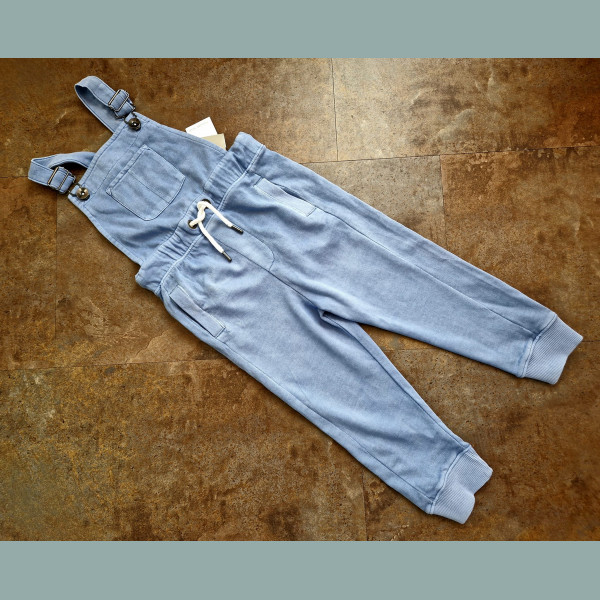 Next Jungen Mädchen Unisex Latzhose Einteiler Overall Jumpsuit blau neu 3-4/98-104