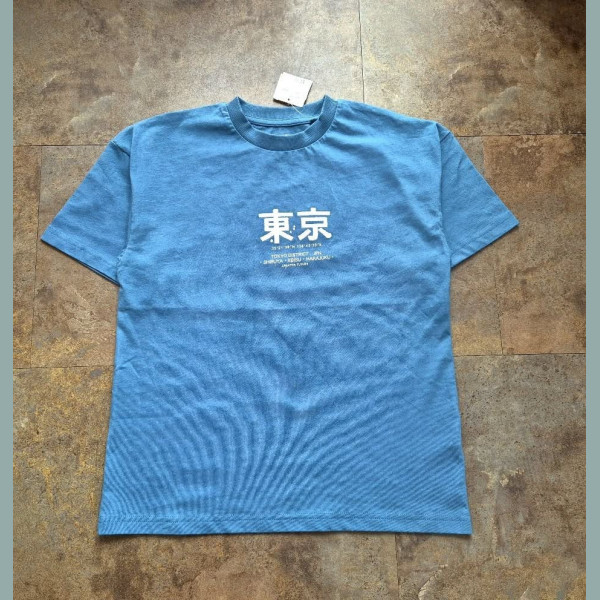Next Jungen T-Shirt Japan Schrift Oversize kurzarm bestickt blau neu 10/140
