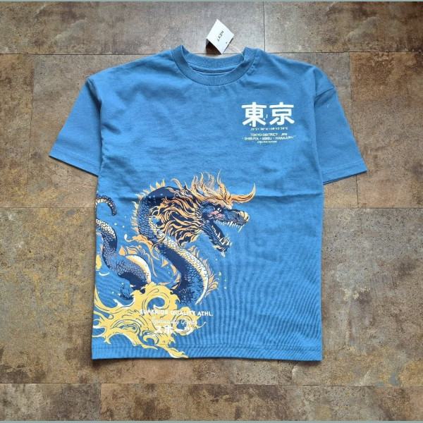 Next Jungen T-Shirt Drache Dragon kurzarm blau neu