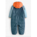 Next Unisex Schneeanzug Kapuze Blockfarben wasserabweisend warm blau orange neu