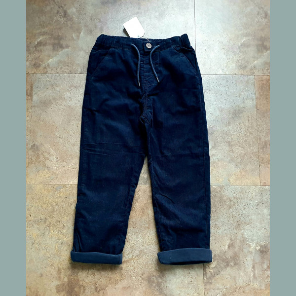 Next Jungen Hose Cordhose Gummizug verstellbar blau neu 4-5/104-110
