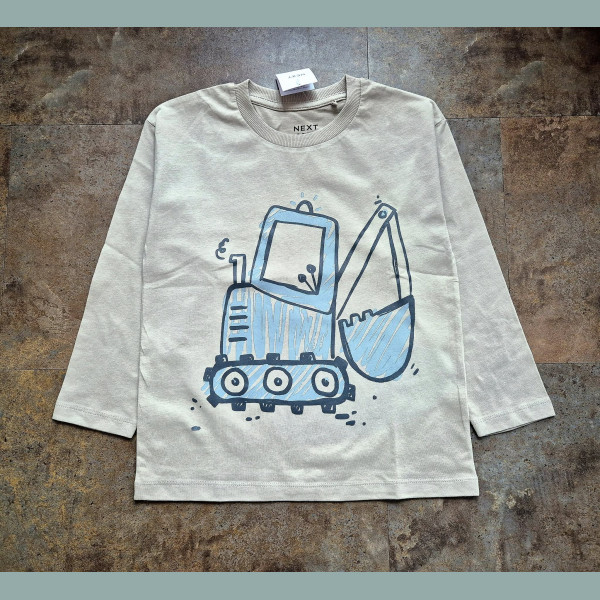 Next Jungen Shirt Bagger Baustelle langarm beige neu 