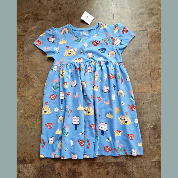 Next Mädchen Kleid Teatime Picknick Regenbogen Erdbeere Krone blau