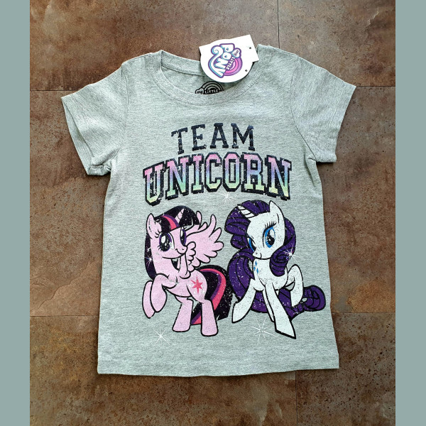 Next Mädchen T-Shirt My Little Pony Einhorn kurzarm grau bunt 4-5/104-110