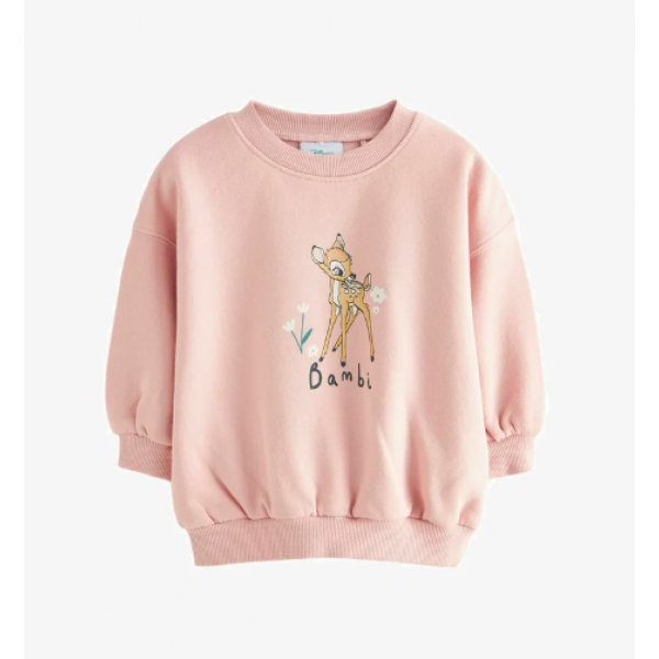Next Mädchen Sweater Pullover Disney Bambi angeraut rosa neu 2-3/98