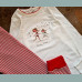 Next Mädchen Set Schlafanzug Pyjama Maus Blumen beige rot neu 7-8/122-128