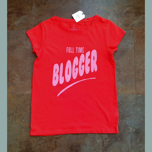 Next Mädchen T-Shirt Blogger kurzarm coral rot neu 10/140