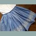 Next Mädchen Kleid Blumen Unterrock festlich bestickt weiß blau neu 