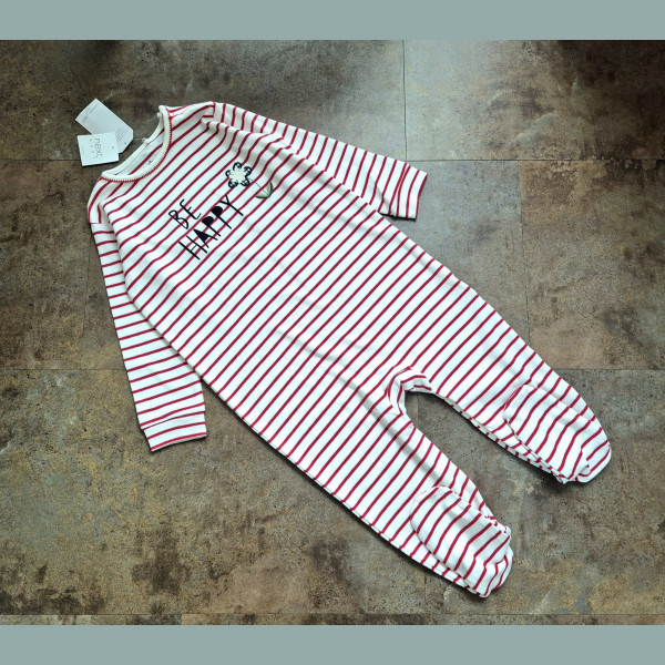 Next Mädchen Strampler Schlafanzug Pyjama Einteiler Happy Blumen Knöpfe neu 18-24/92