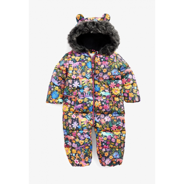 Next Mädchen Schneeanzug Kapuze Einhorn Woodland Blumen warm 