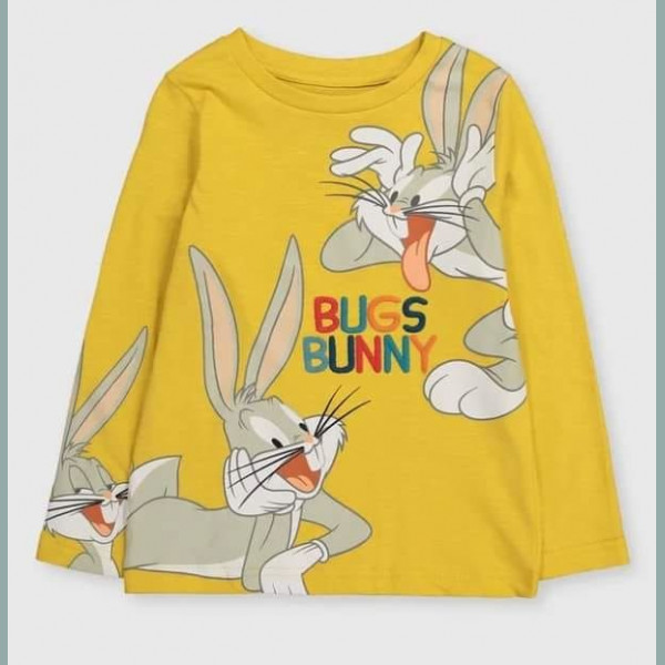 TU Jungen Shirt Buggs Bunny Looney Tunes langarm gelb neu