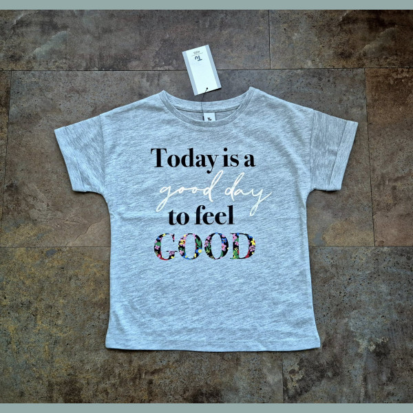 TU Mädchen T-Shirt Top Blumen Feel Good Sommer kurzarm grau neu