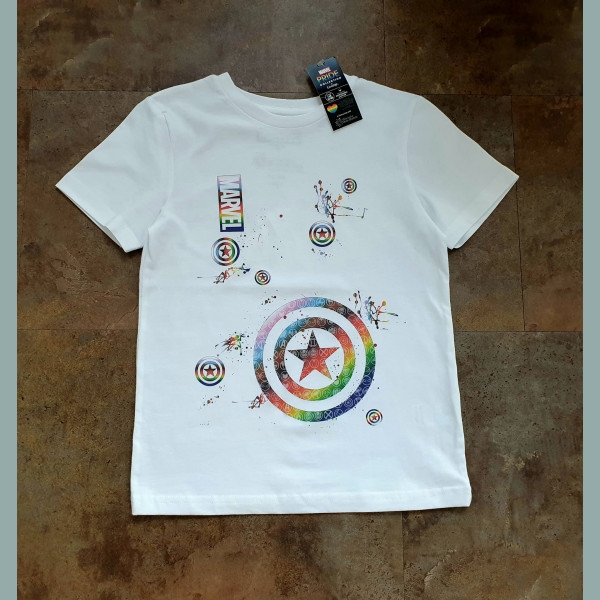 George Jungen T-Shirt Marvel Regenbogen Stern weiß