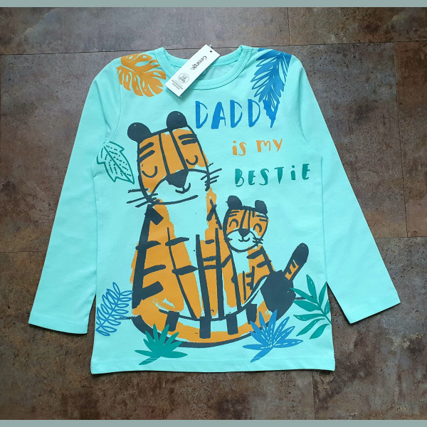 George Jungen Shirt Tiger Papa ist mein bester Freund blau