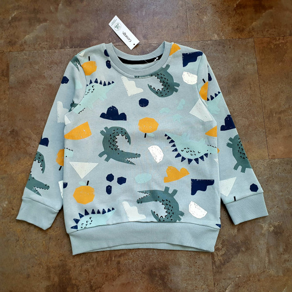 George Jungen Sweater Pullover Krokodil Dino grau 