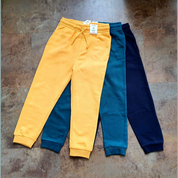 George Jungen Set 3 Jogger Hosen Gummizug angeraut gelb blau 2-3/92-98